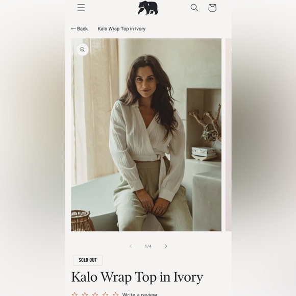 The Normal Brand Kalo Wrap Top in Ivory - Picture 14 of 15